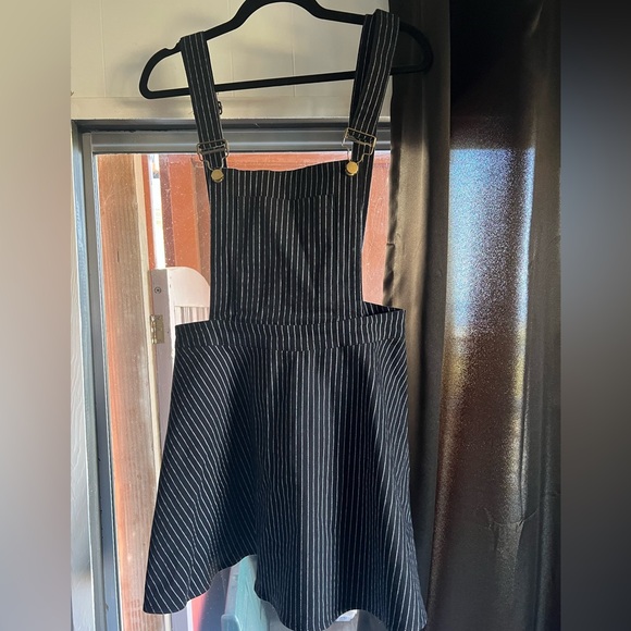 Jawbreaker - Over It All Pinstripe Overall Short dress - Black - Picture 4 of 7